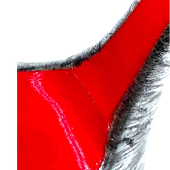 CHRISTIAN LOUBOUTIN Metallizzato Palais Royal 140 Platform Peep Toe 37 Silver - Picture 13 of 14